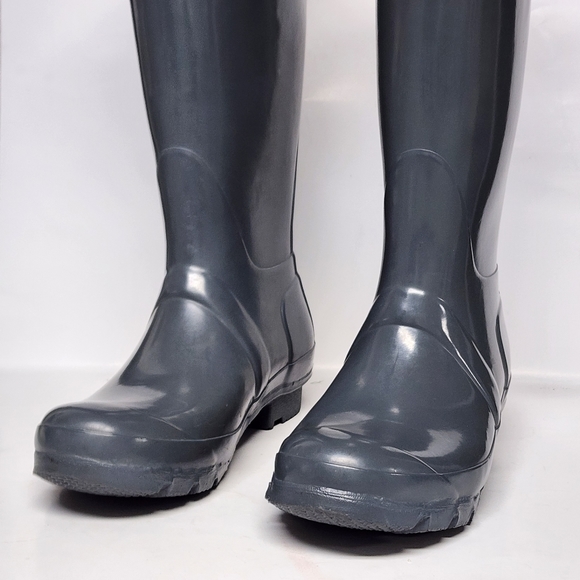 Hunter Tall Rain-boots in Gray Gloss Size US 5F, 6M EU 37 - Picture 1 of 8